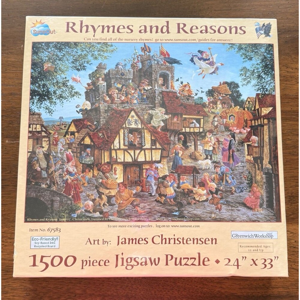 Unopened Rhymes and Reasons 1500 pc Puzzle Nursery Characters James Christensen